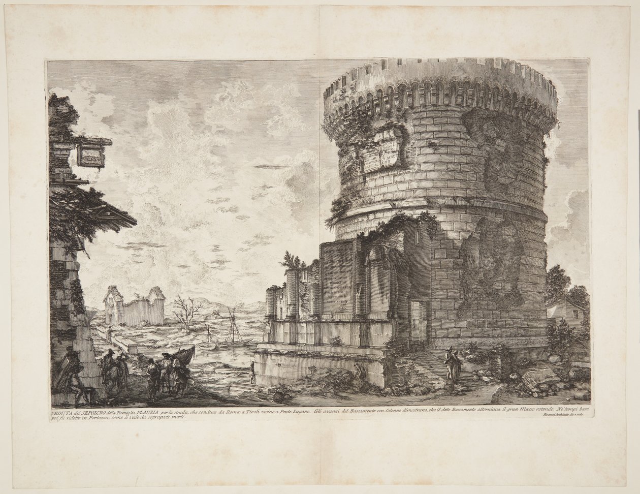 View of the Tomb of the Plautii on the Road from Rome to Tivoli Near Ponte Lugano by Giovanni Battista Piranesi