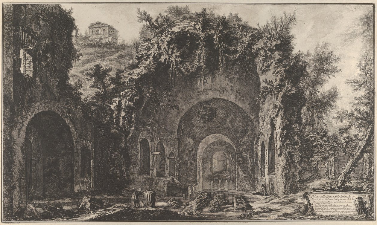 View of the Fountainhead and the Grotto of Egeria outside the Porta Capena, 1760-78 by Giovanni Battista Piranesi