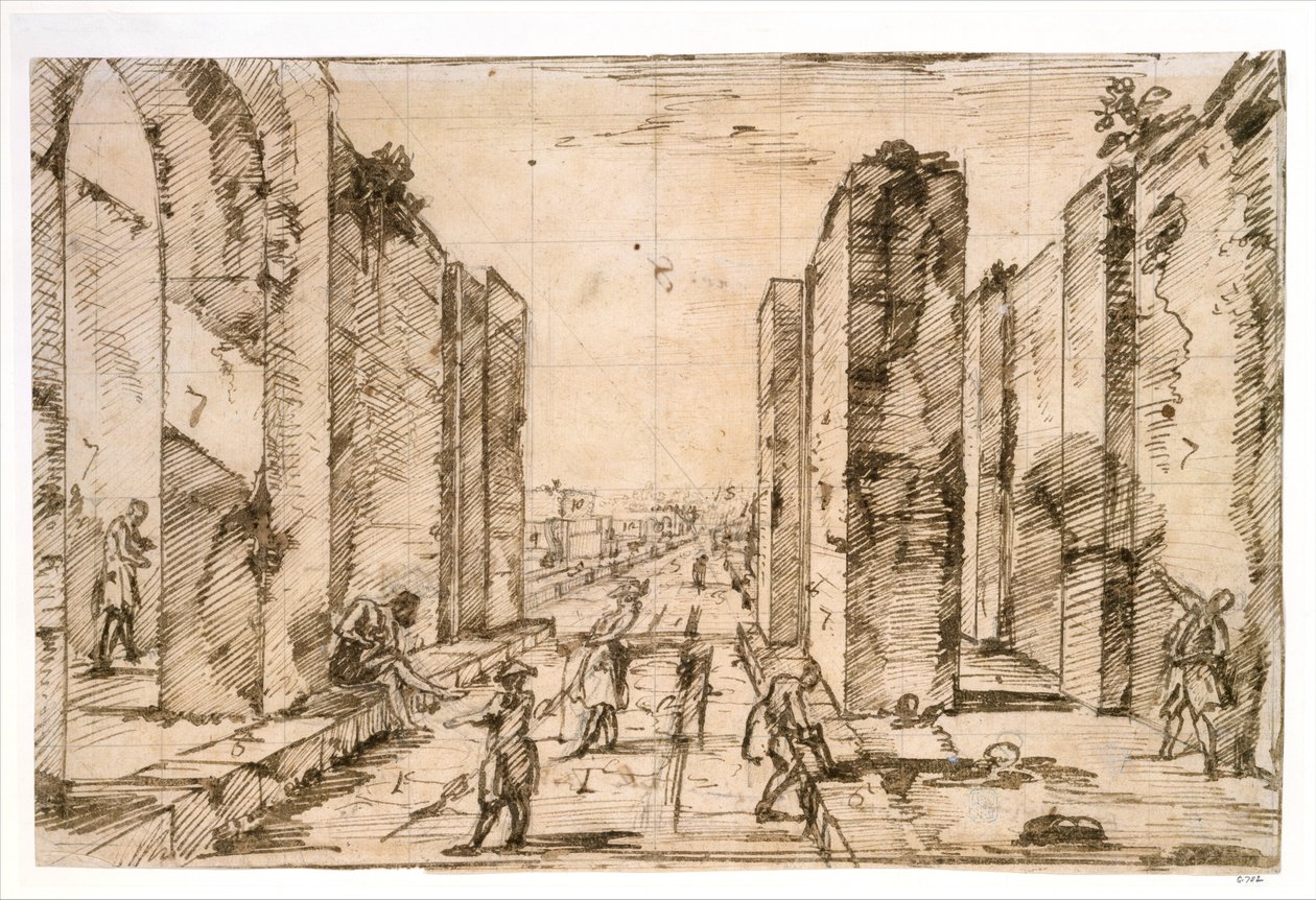 View through the Herculaneum Gate, Pompeii by Giovanni Battista Piranesi