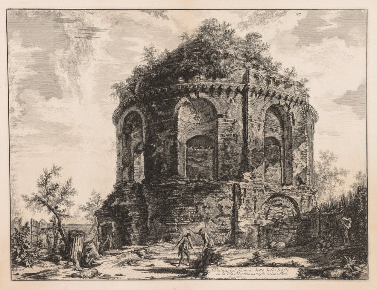 Views of Rome: The So-called Tempio della Tosse, near Tivoli by Giovanni Battista Piranesi