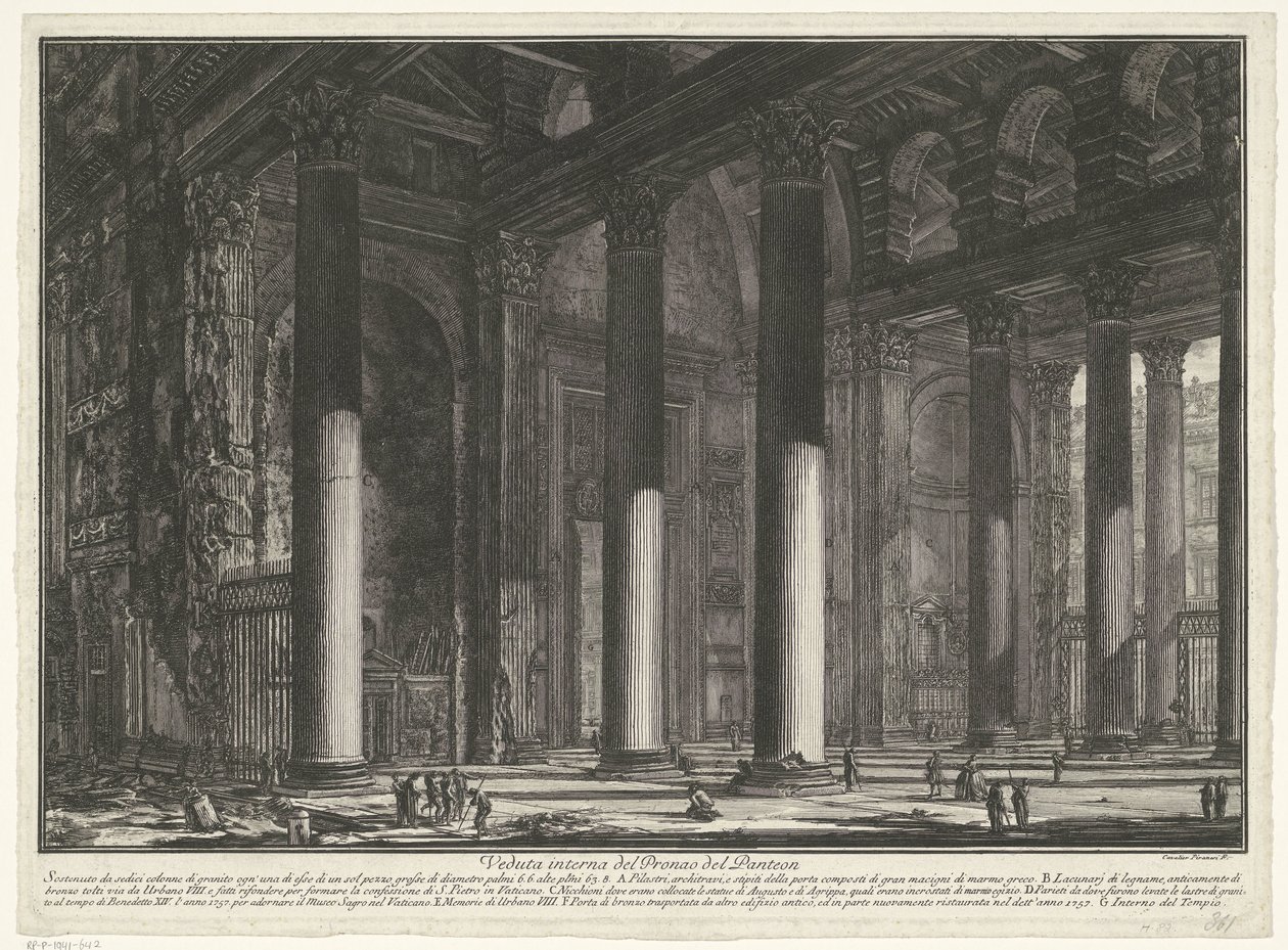 Entrance Hall of the Pantheon in Rome (series title: Views of Rome) by Giovanni Battista Piranesi