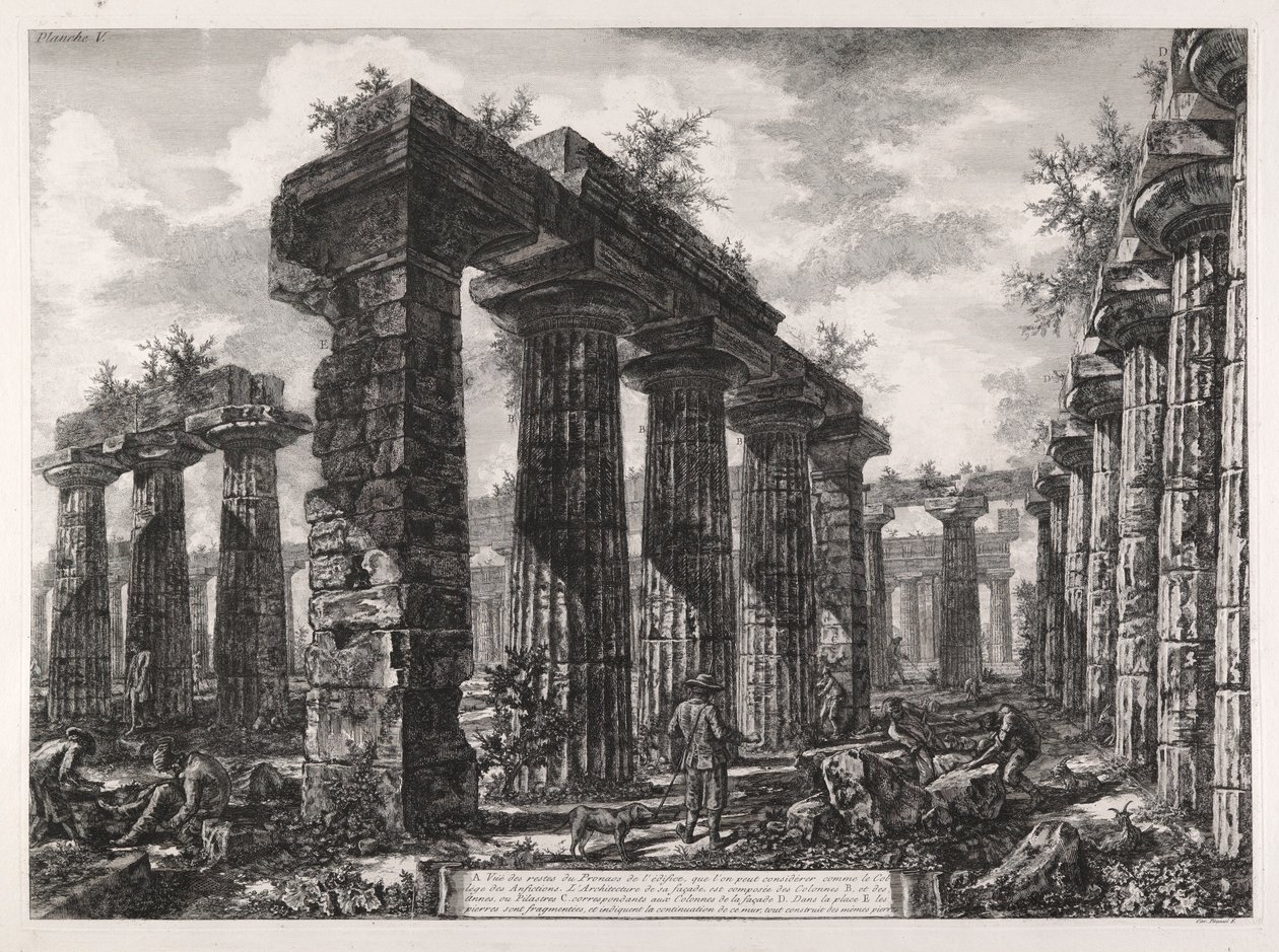 View of the Remains of the Pronaos of the by Giovanni Battista Piranesi