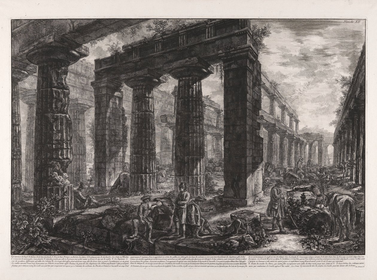Interior View of the Temple of Neptune Described in Plate X by Giovanni Battista Piranesi