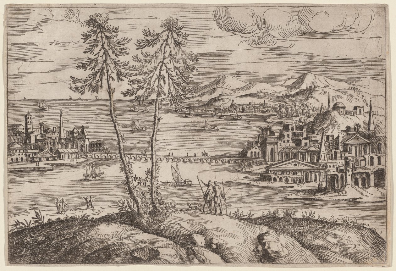 Landscape with Two Trees by Giovanni Battista Pittoni