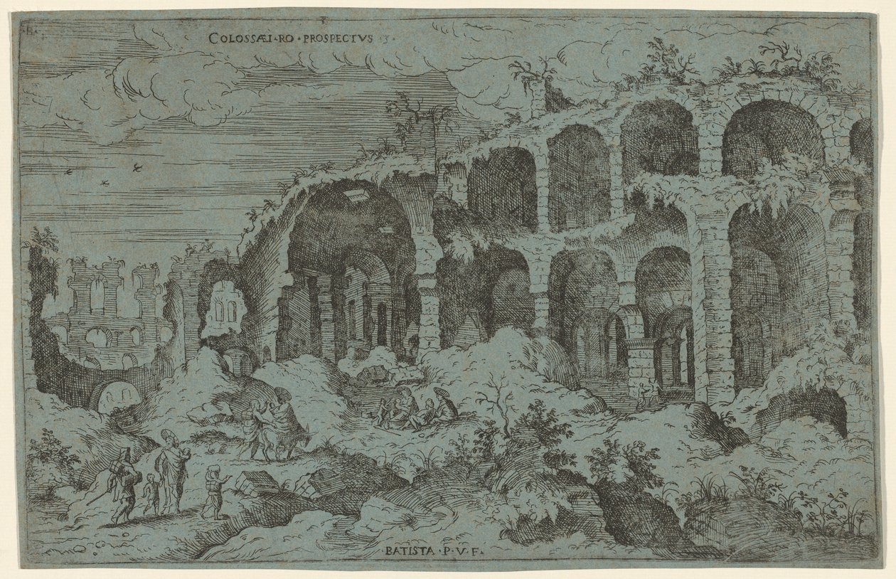 Third View of the Colosseum in Rome by Giovanni Battista Pittoni, after Hieronymus Cock