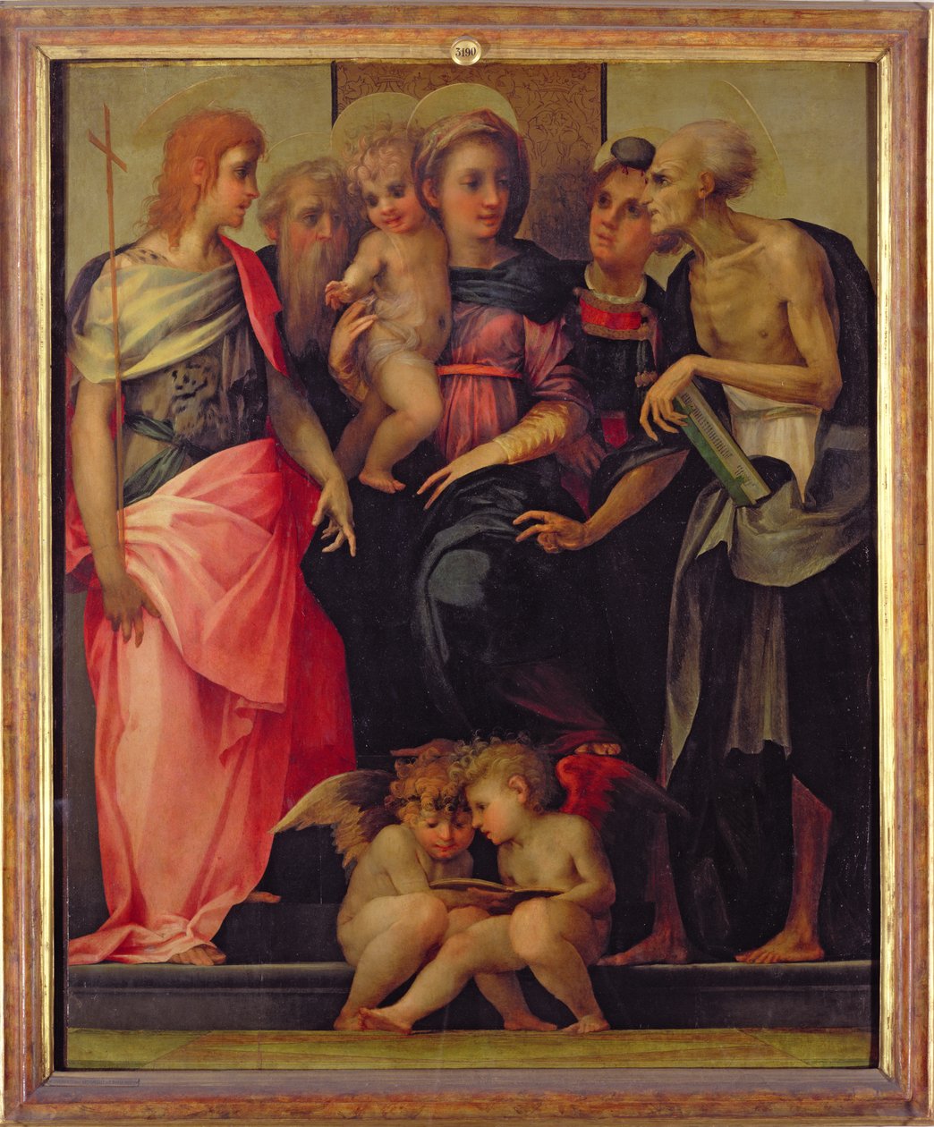 Madonna and Child with Saints (detail) by Giovanni Battista Rosso Fiorentino