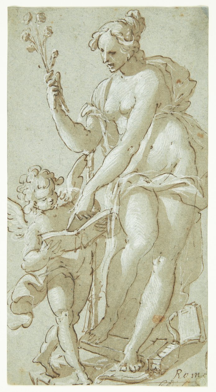 Venus Teaching Amor, Who Reads a Book by Giovanni Battista Rovere