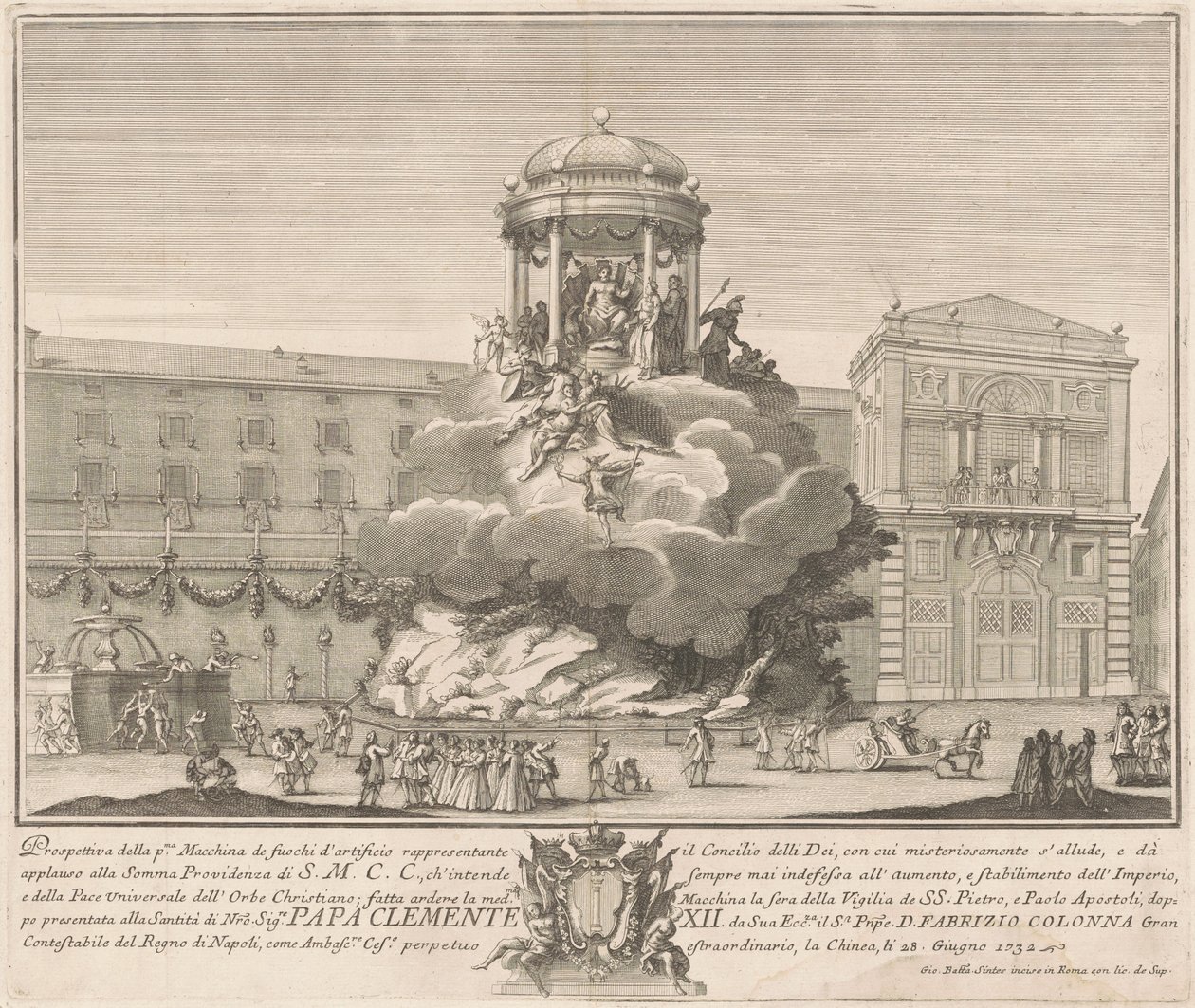 The Prima Macchina for the Chinea of 1732: The Council of the Gods by Giovanni Battista Sintes, after Nicola Michetti
