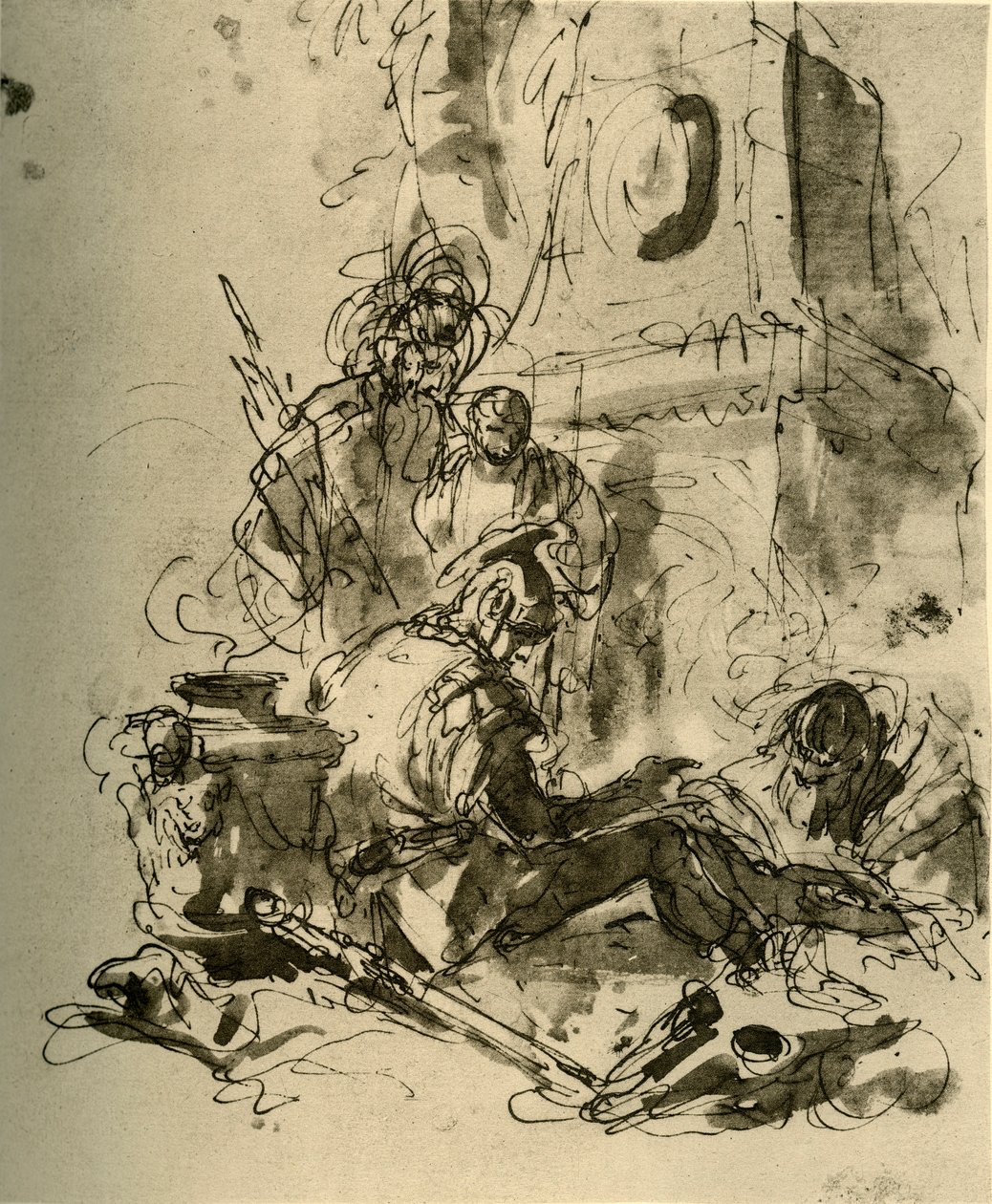 A Soldier Seated by Giovanni Battista Tiepolo