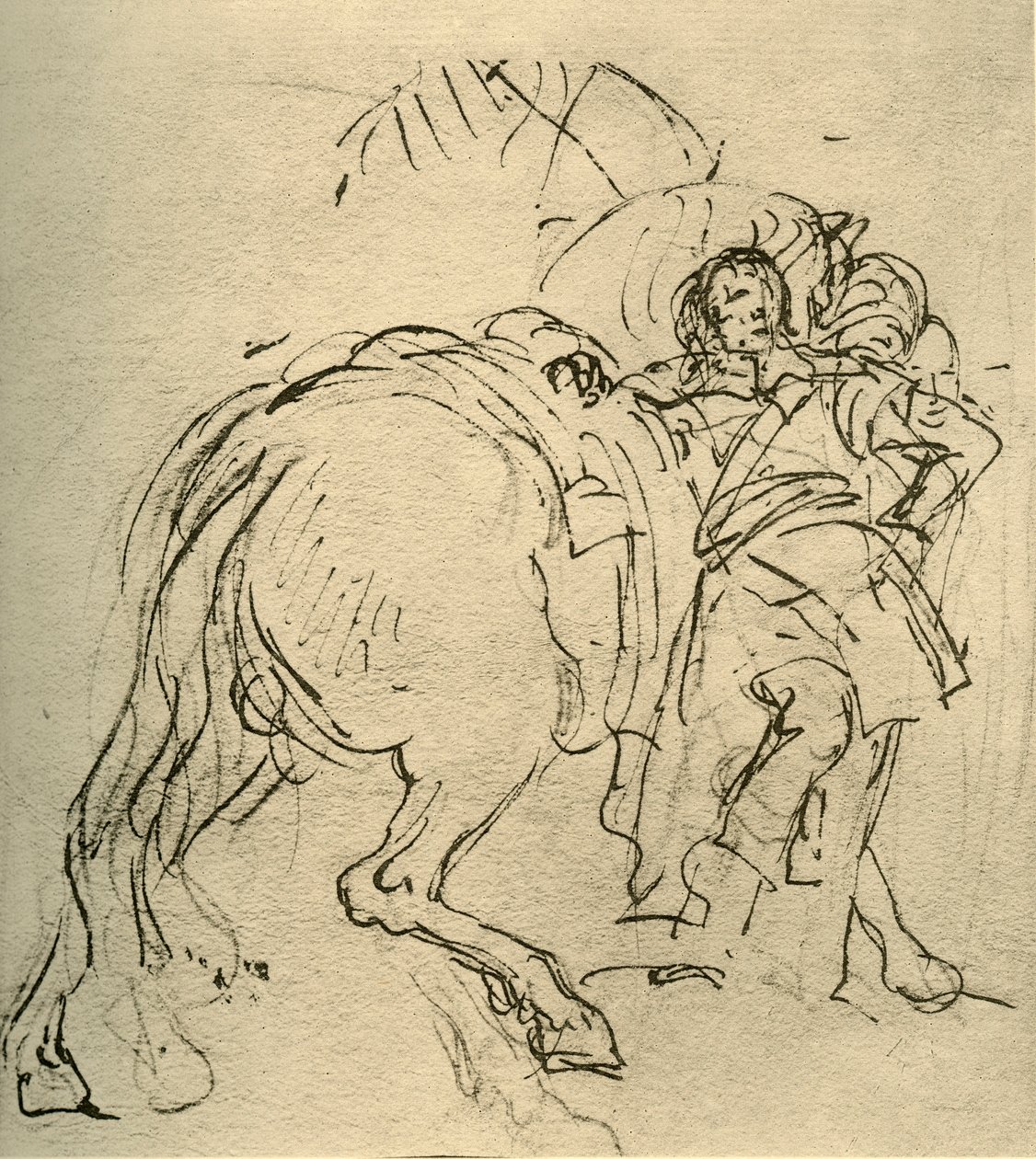 A Rider Leaning on His Horse, c. 1740s, 1928 by Giovanni Battista Tiepolo