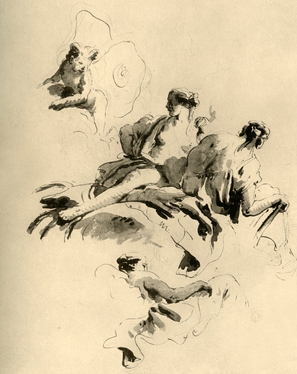 Cupid and Three Women by Giovanni Battista Tiepolo