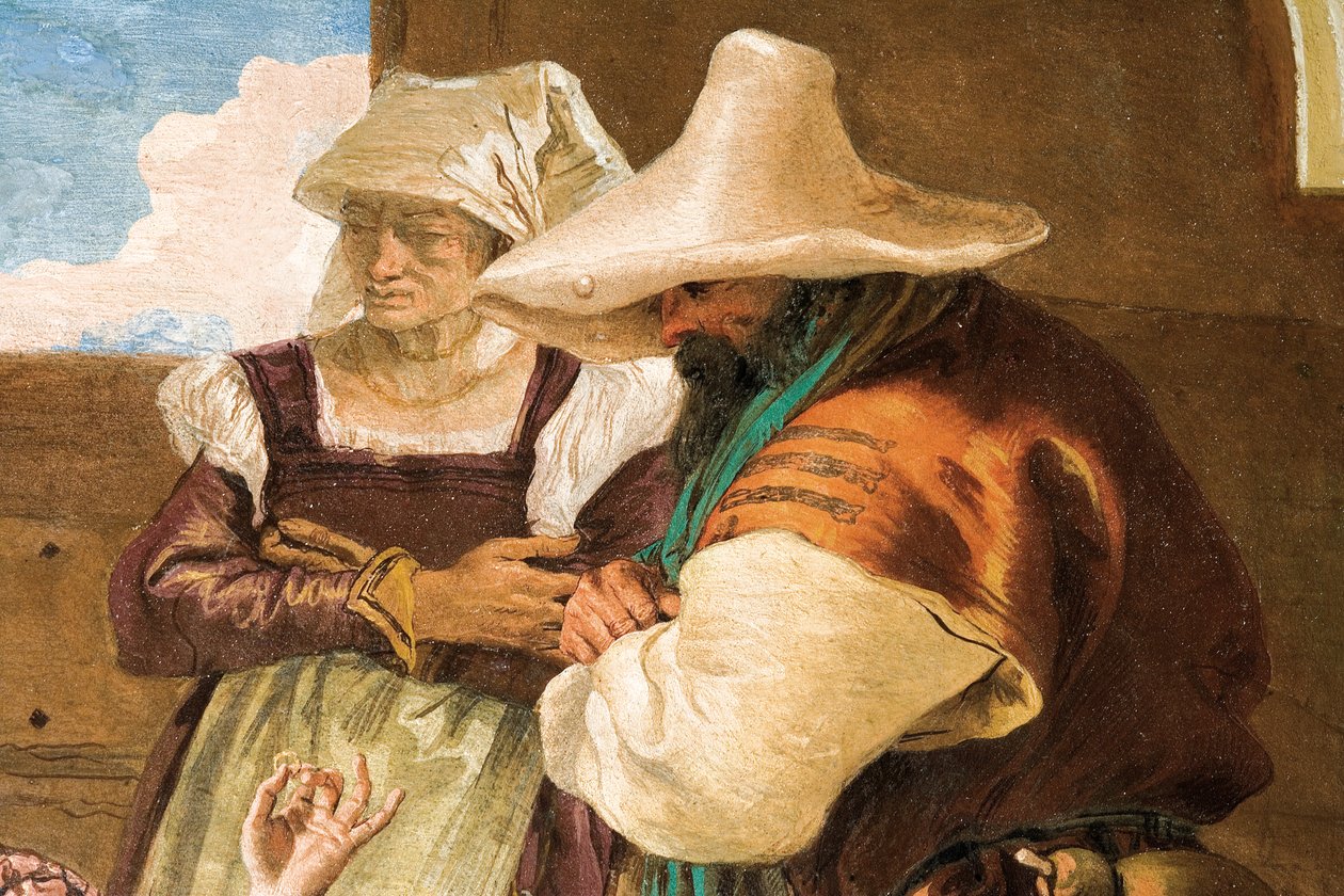 Detail from Angelica and Medoro Taking Leave of the Peasants from the Room of Orlando Furioso in the Palazzina by Giovanni Battista Tiepolo