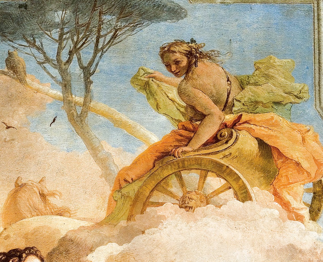(detail) Armida, from Armida Abducting the Sleeping Rinaldo, from the Room of Jerusalem Delivered in the Palazzina, 1757 by Giovanni Battista Tiepolo