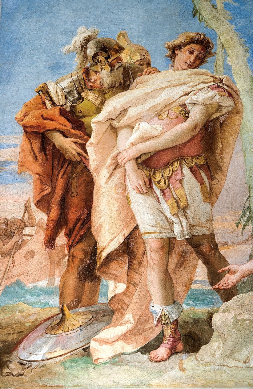 (detail) Rinaldo, from Rinaldo Abandoning Armida, from the Room of Jerusalem Delivered in the Palazzina, 1757 by Giovanni Battista Tiepolo