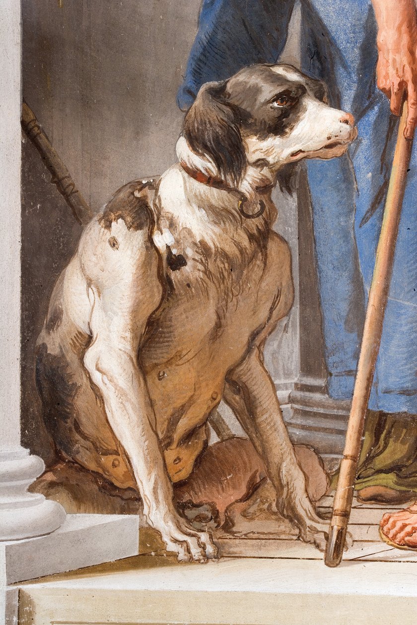 Dog from The Greek Fleet in Aulis (detail) by Giovanni Battista Tiepolo