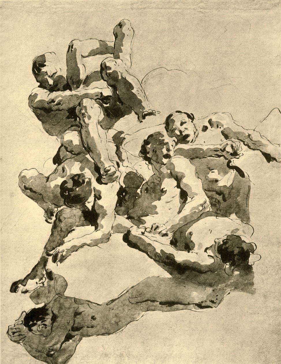 Giants fighting by Giovanni Battista Tiepolo