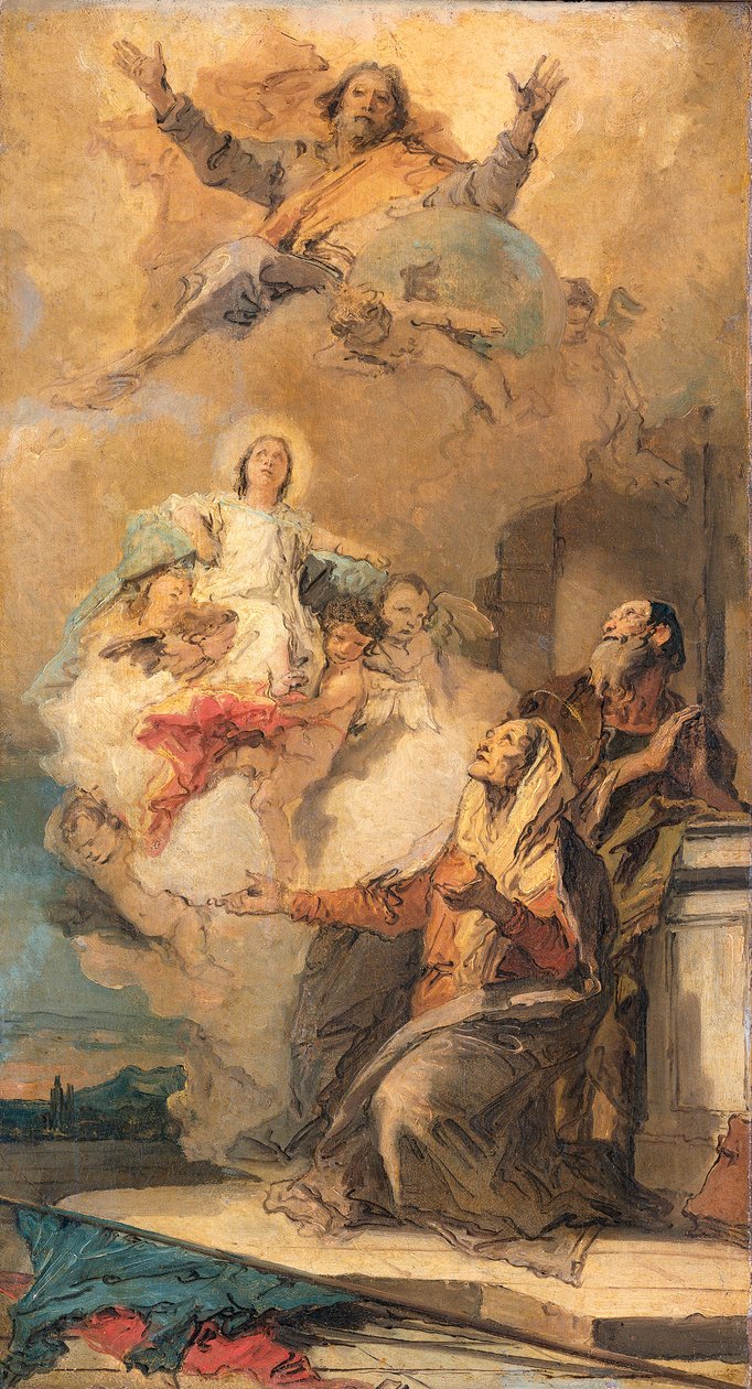 God the Father Sends the Virgin Mary to Her Parents Joachim and Anna (The Vision of St Anne) by Giovanni Battista Tiepolo