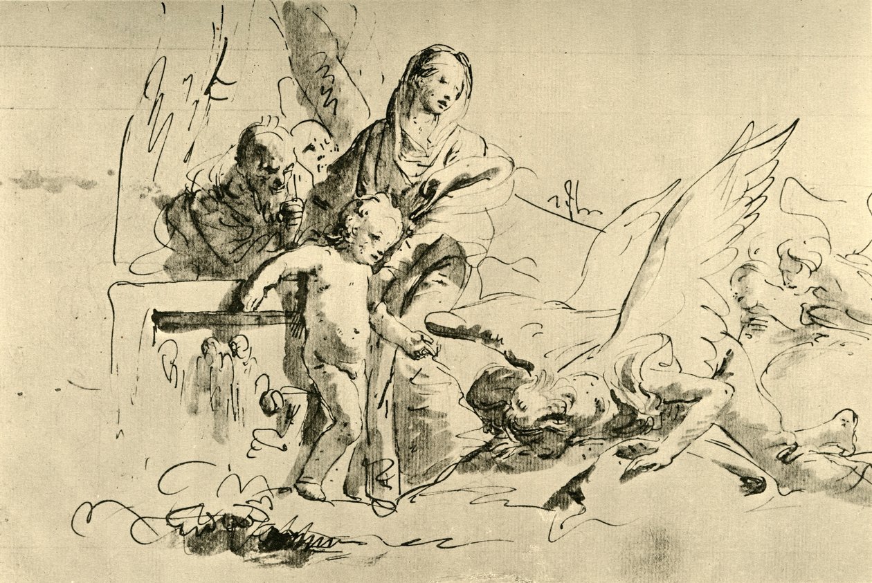 Holy Family and Angels by Giovanni Battista Tiepolo