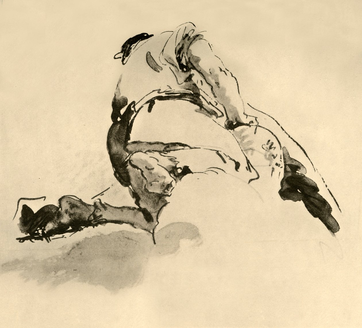 Kneeling Figure seen from behind by Giovanni Battista Tiepolo