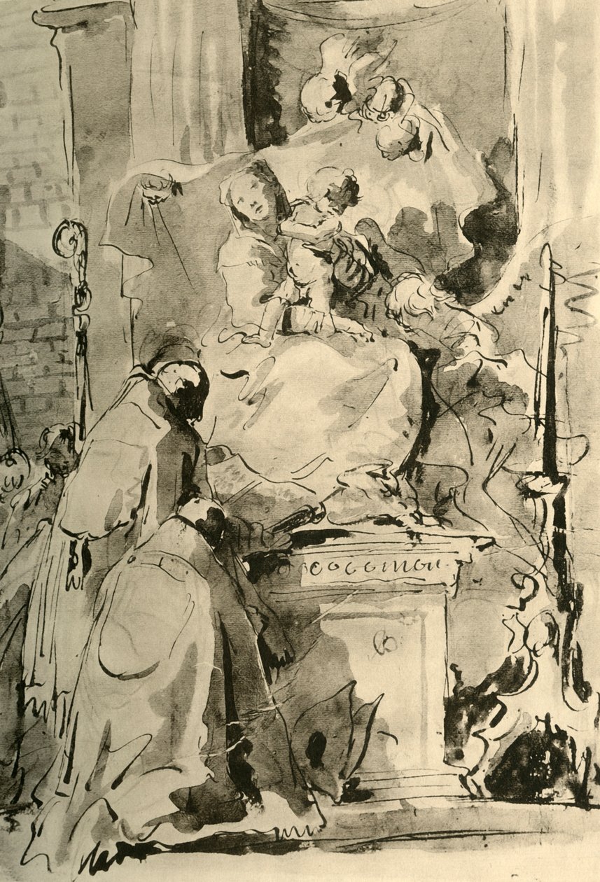 Madonna enthroned and two Bishops, mid 18th century, 1928 by Giovanni Battista Tiepolo