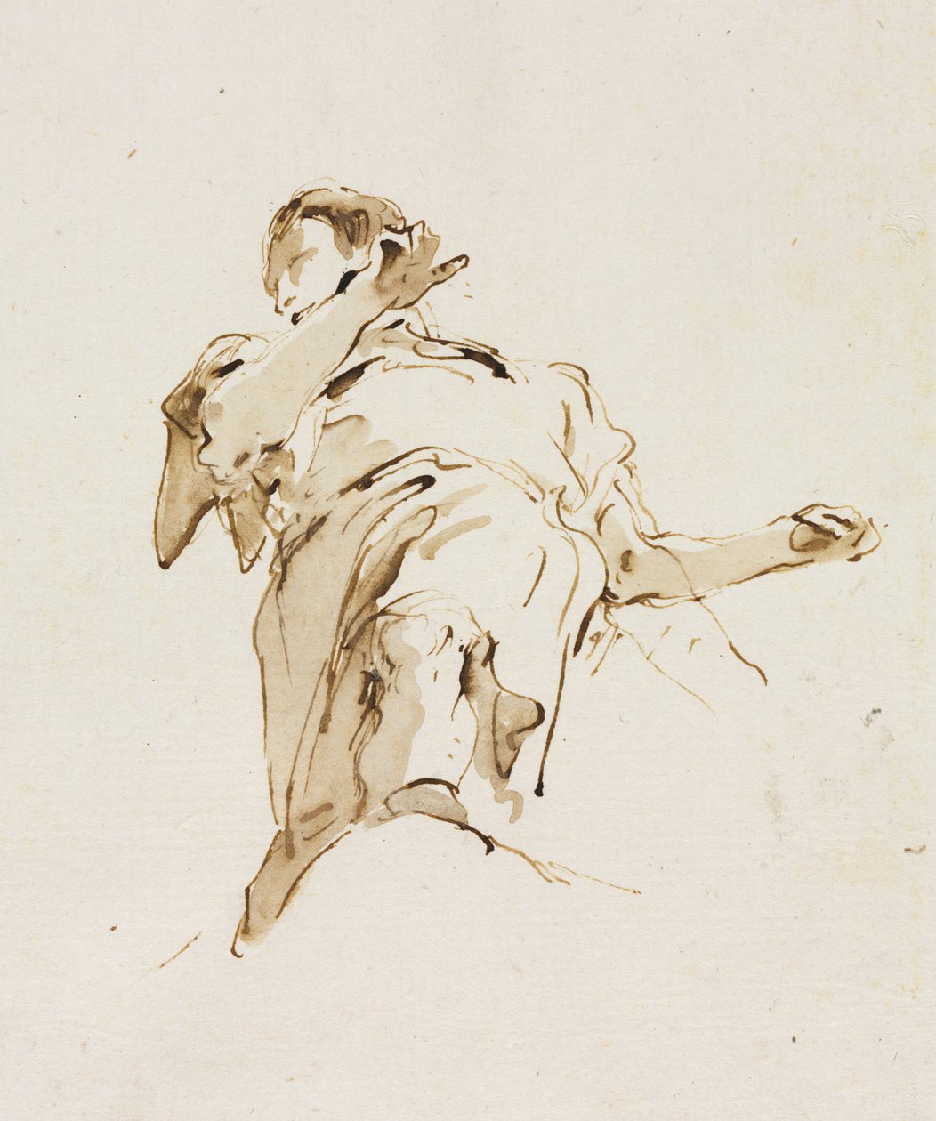 Male Figure Seen from Below, c. 1740s by Giovanni Battista Tiepolo