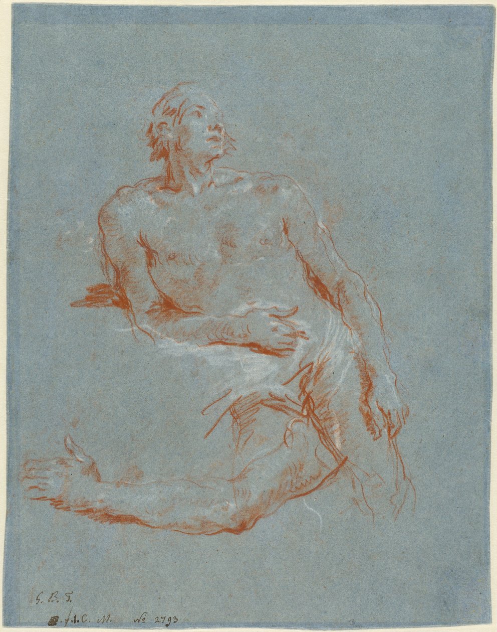 Male Nude Leaning on His Elbow by Giovanni Battista Tiepolo