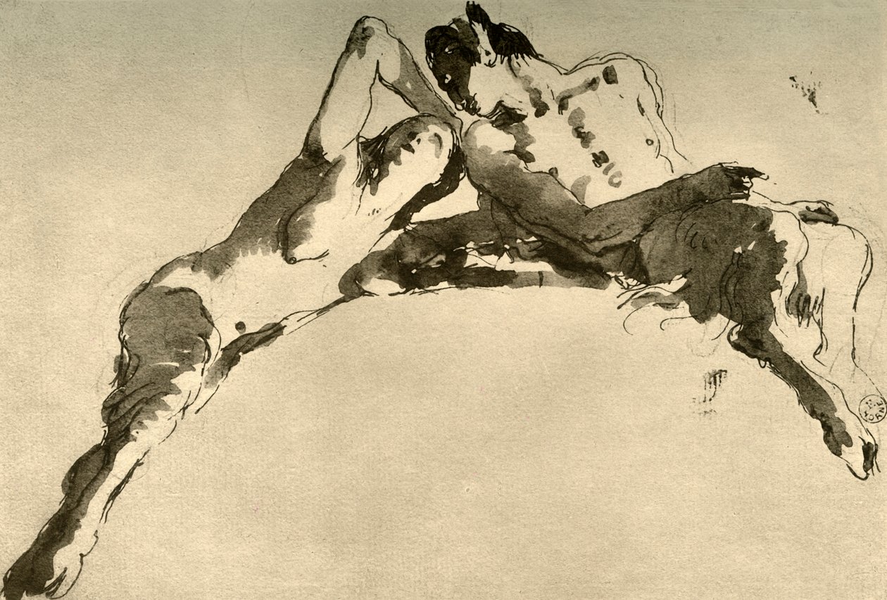 Male and Female Faun by Giovanni Battista Tiepolo