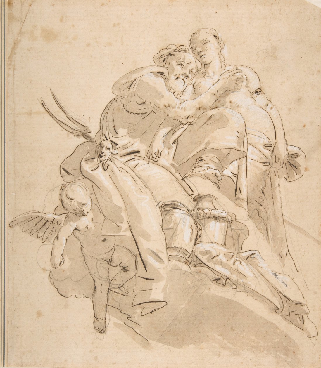 Marine Deity with Attendant Female Figure by Giovanni-Battista Tiepolo