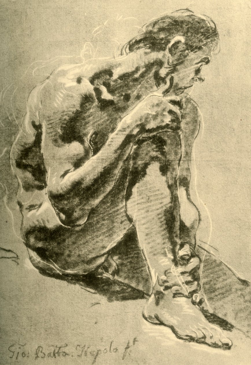 Nude Seated by Giovanni Battista Tiepolo