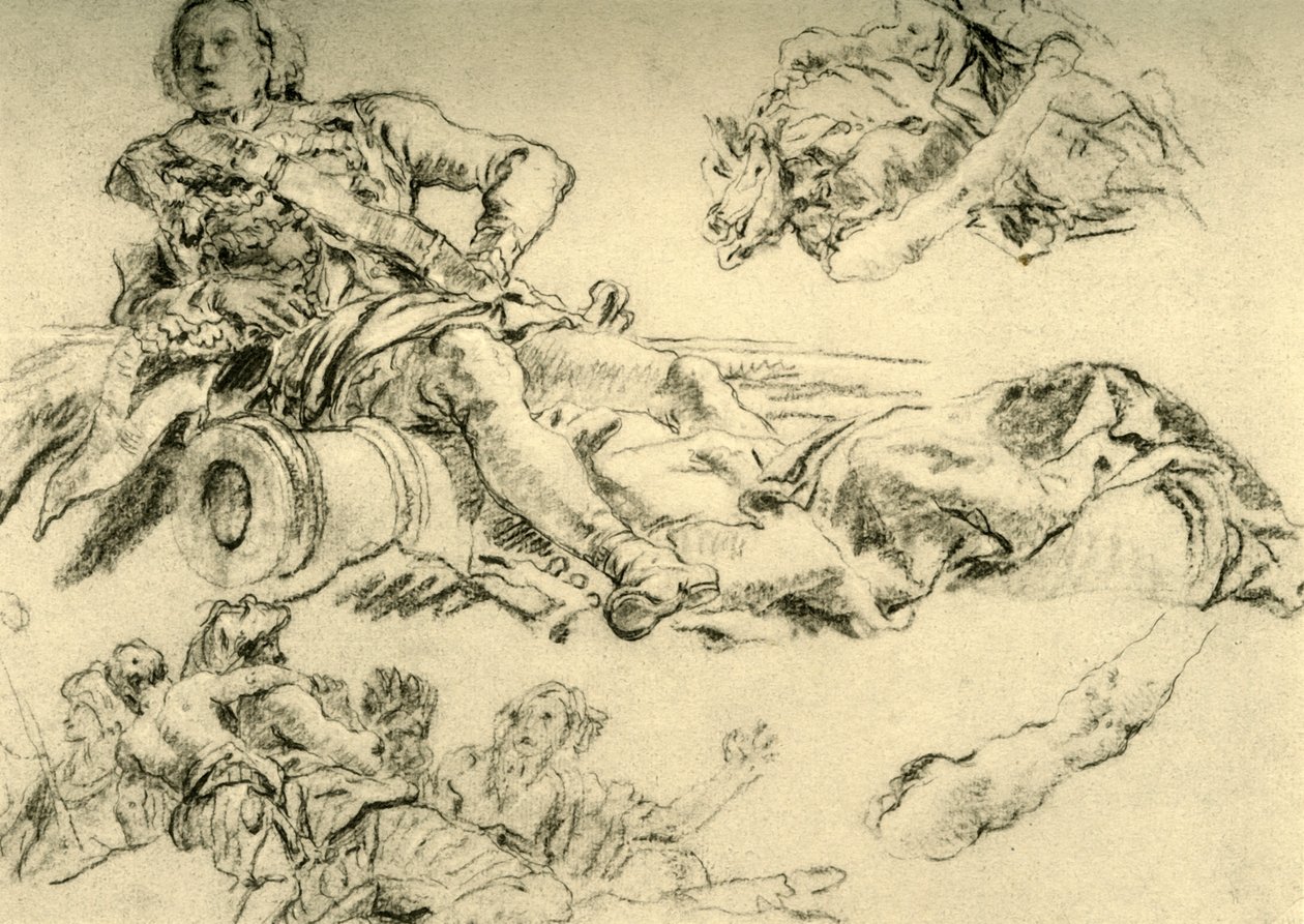 Officer Encamped Beside a Cannon by Giovanni Battista Tiepolo