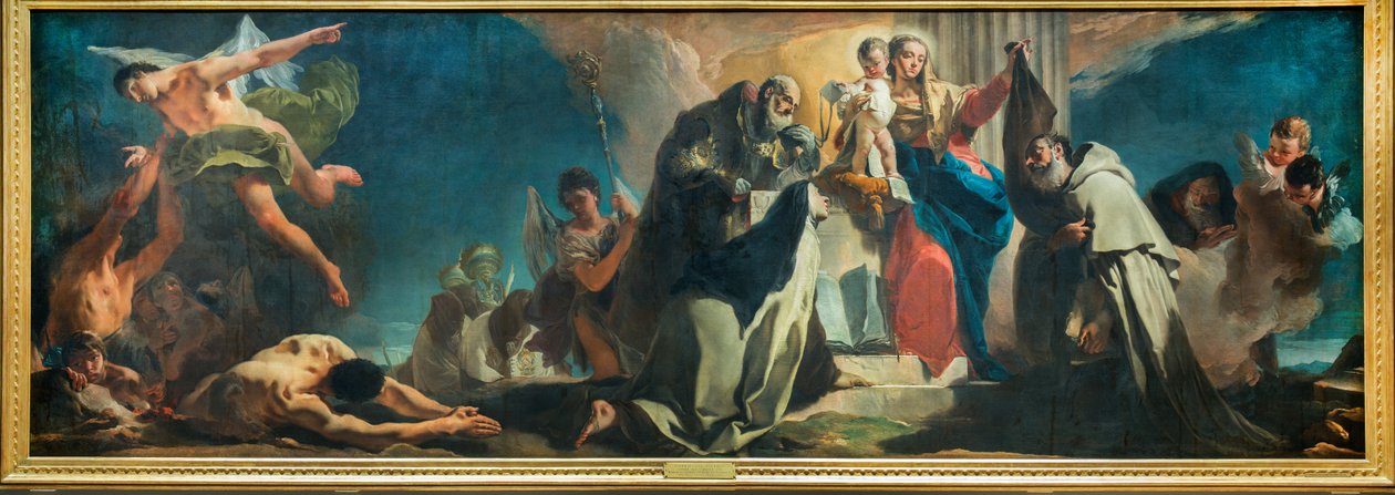 Our Lady of Carmel among Saints Simon Stock, Teresa of Avila, Albert of Vercelli, the Prophet Elijah and the Souls of Purgatory, 1745 by Giovanni Battista Tiepolo