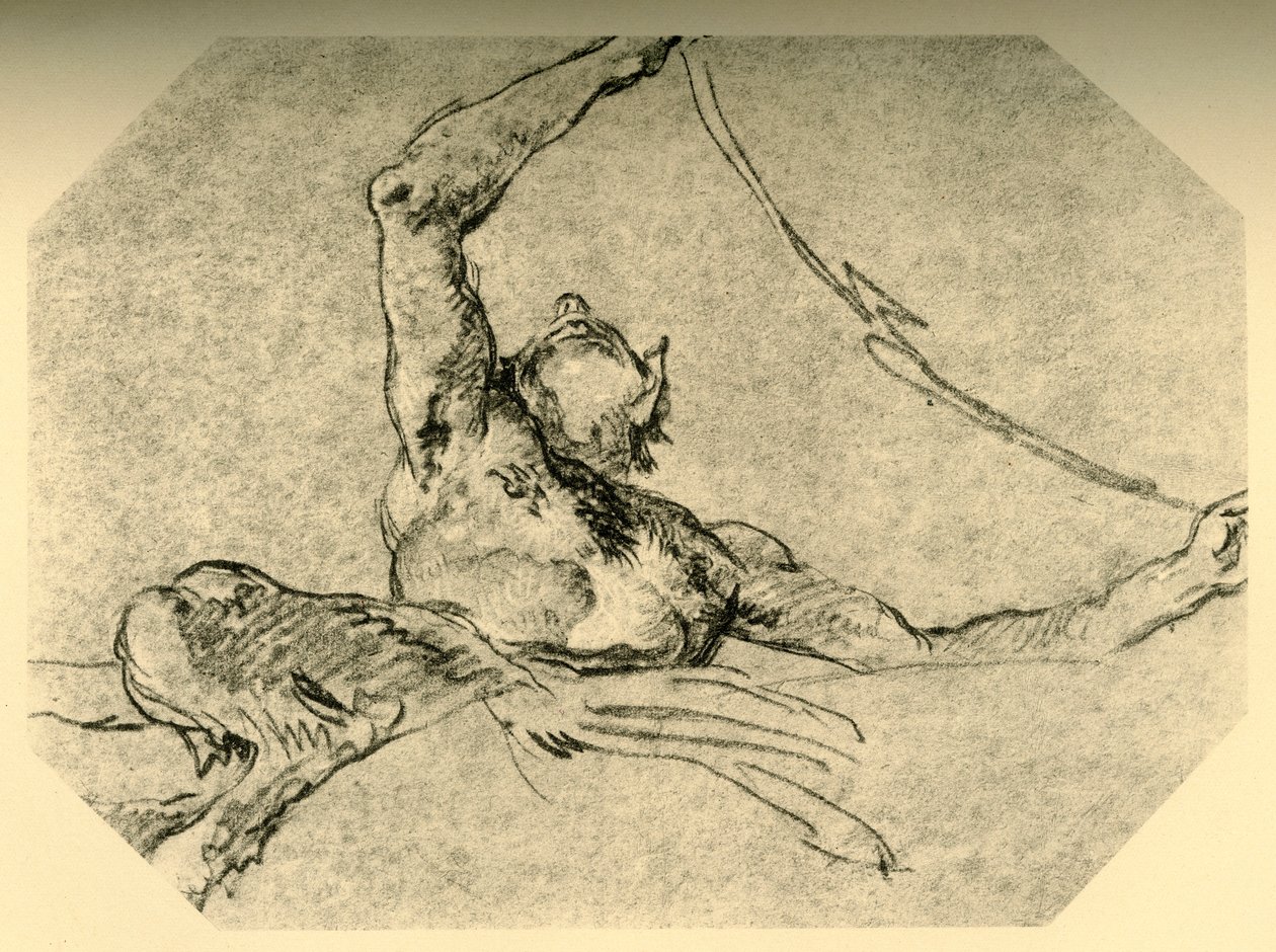 Satyr Holding Up a Festoon by Giovanni Battista Tiepolo