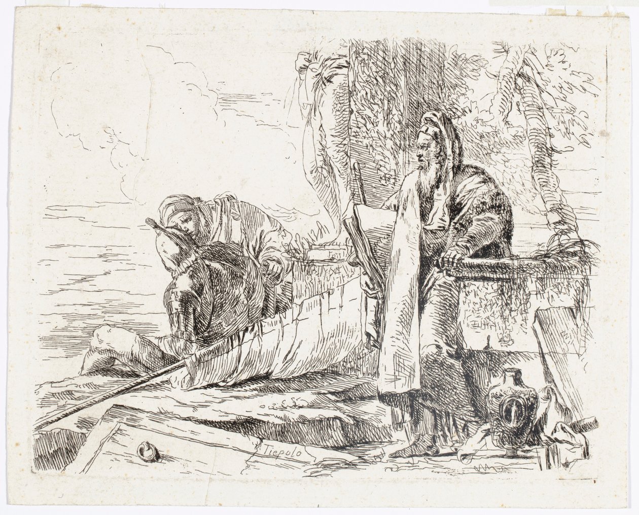 Standing Philosopher with a Large Book, from Vari Capricci by Giovanni Battista Tiepolo