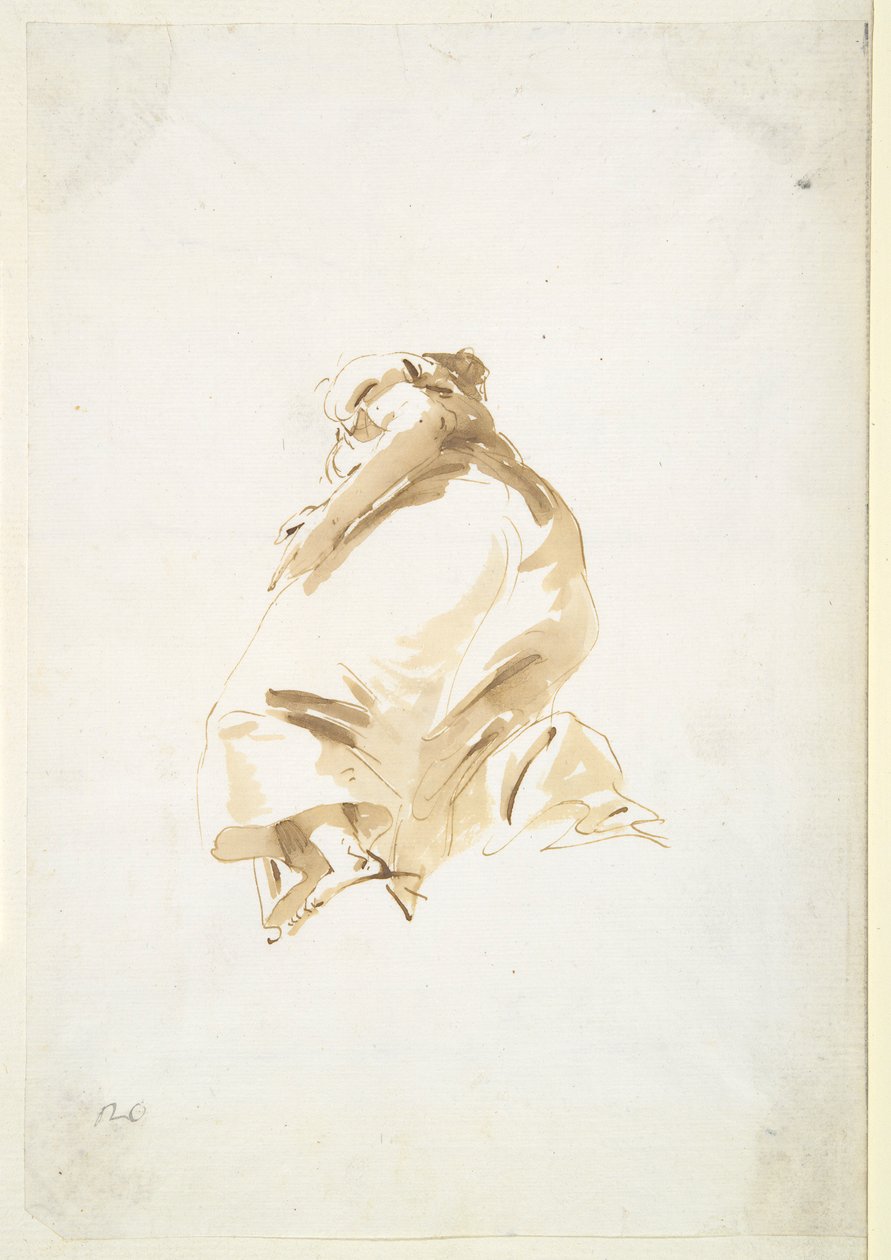 Standing female figure seen from the back and from below by Giovanni Battista Tiepolo