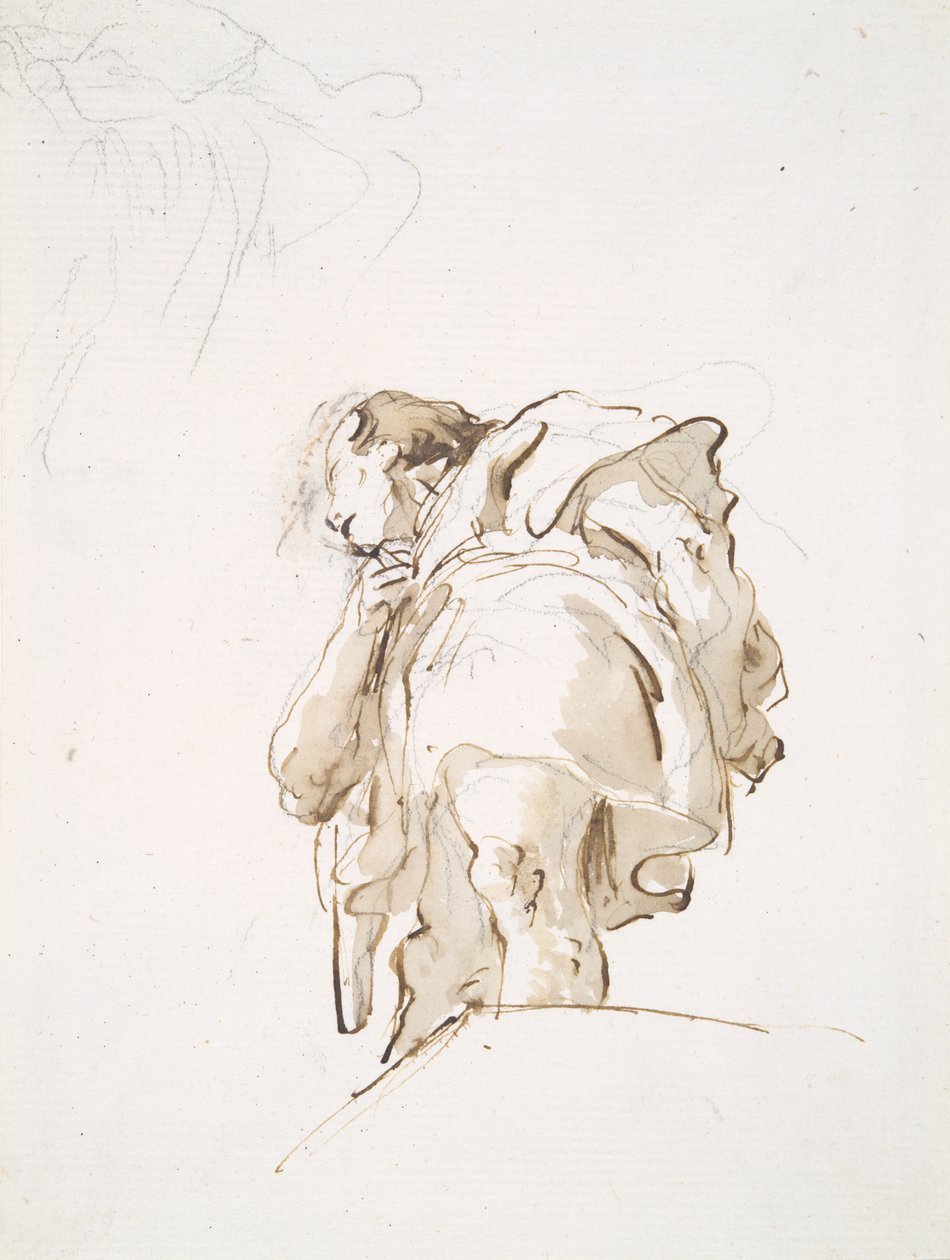Standing Male Figure Seen Obliquely from Below by Giovanni Battista Tiepolo