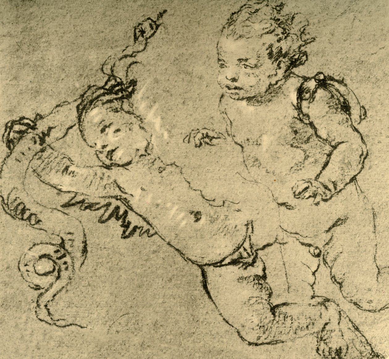 Two Cupids by Giovanni Battista Tiepolo