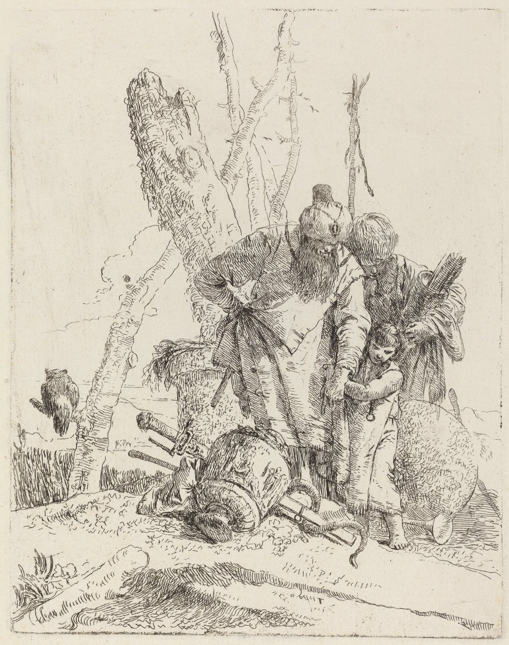 Two Turbaned Magicians and a Boy by Giovanni Battista Tiepolo