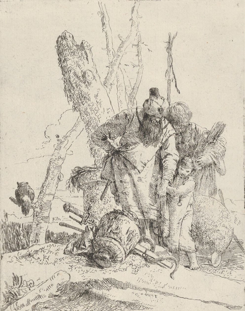 Two astrologers and a boy, from the Scherzi by Giovanni Battista Tiepolo