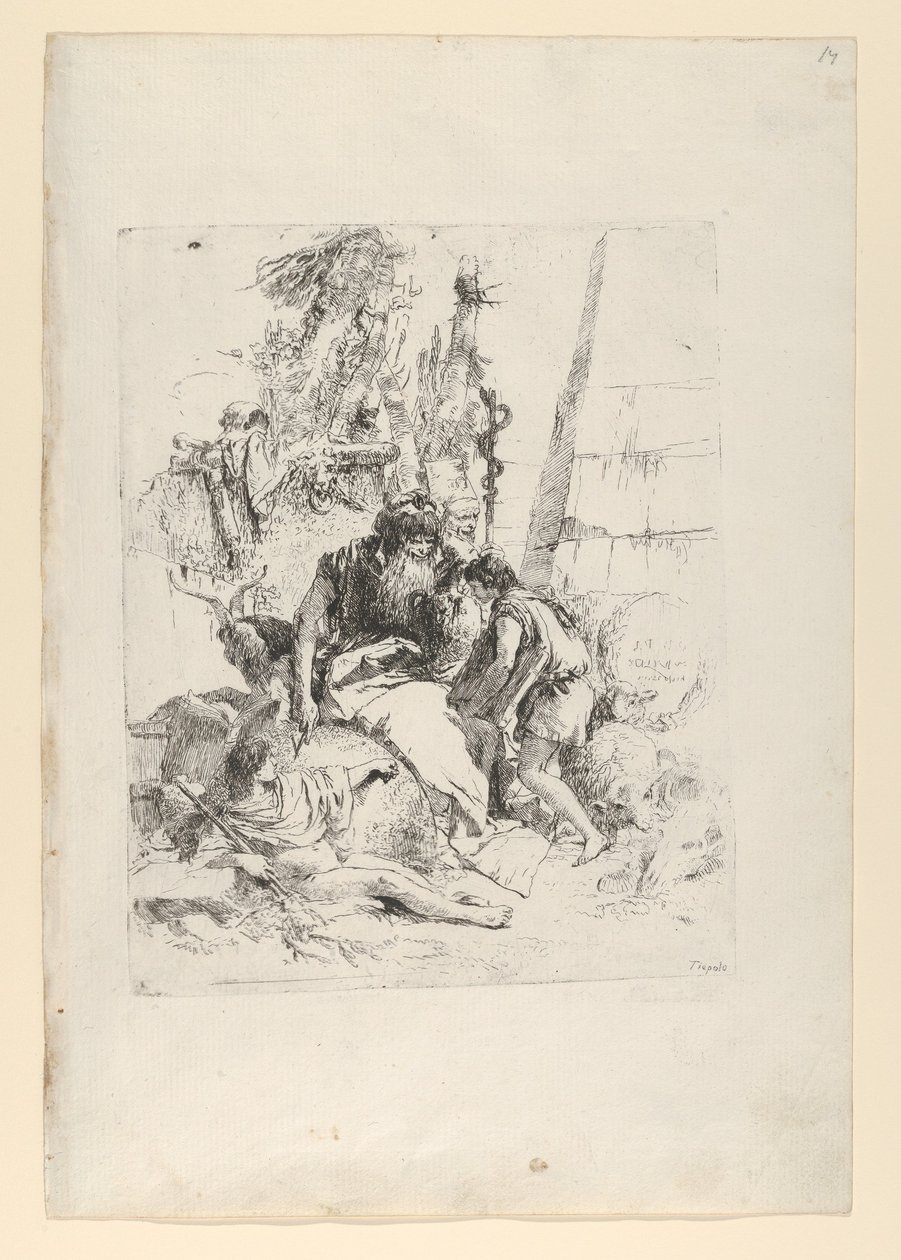 Two Magicians and Two Boys, from the Scherzi by Giovanni Battista Tiepolo