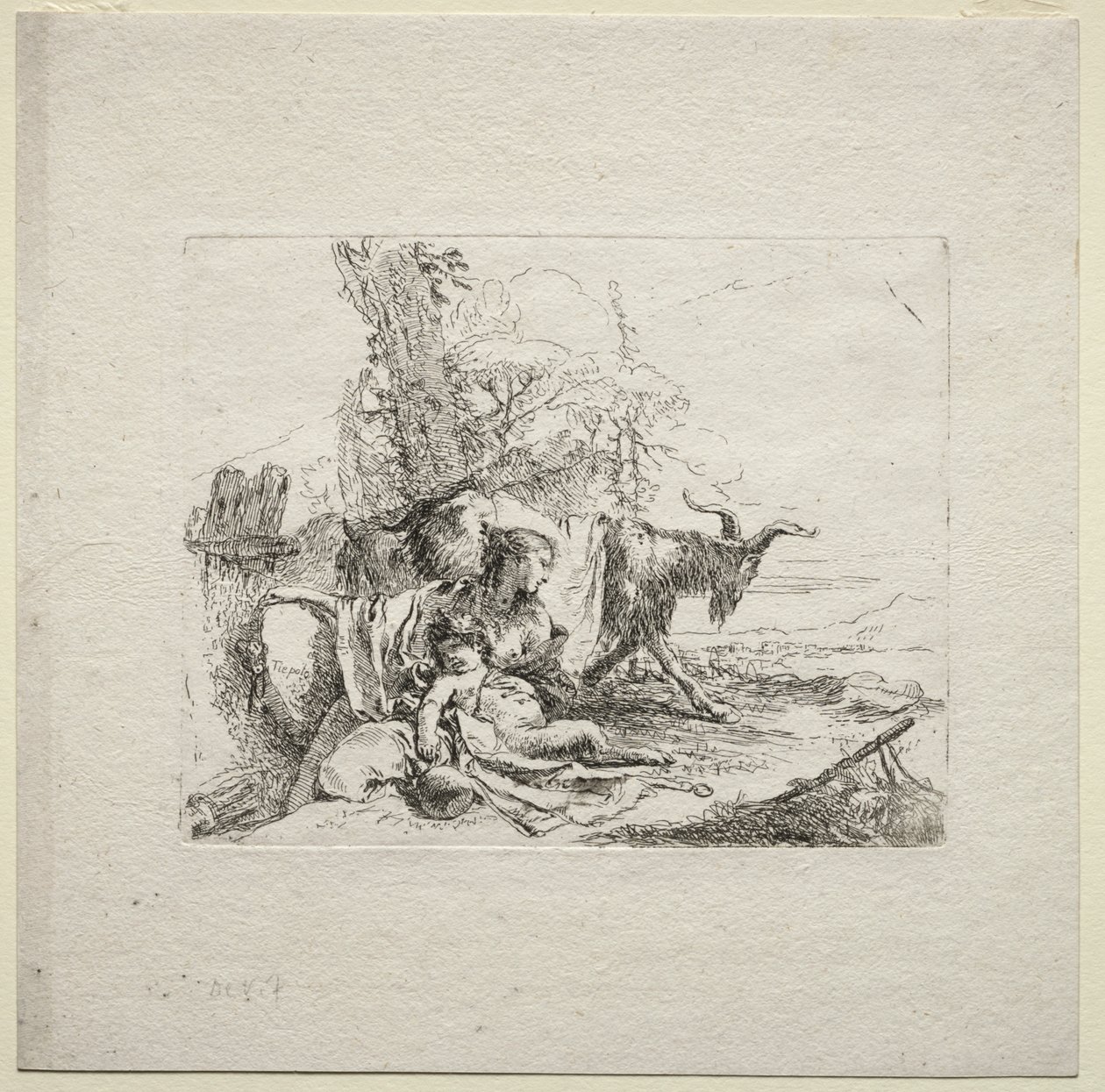 Various Caprices: The Woman with Tambourine by Giovanni Battista Tiepolo