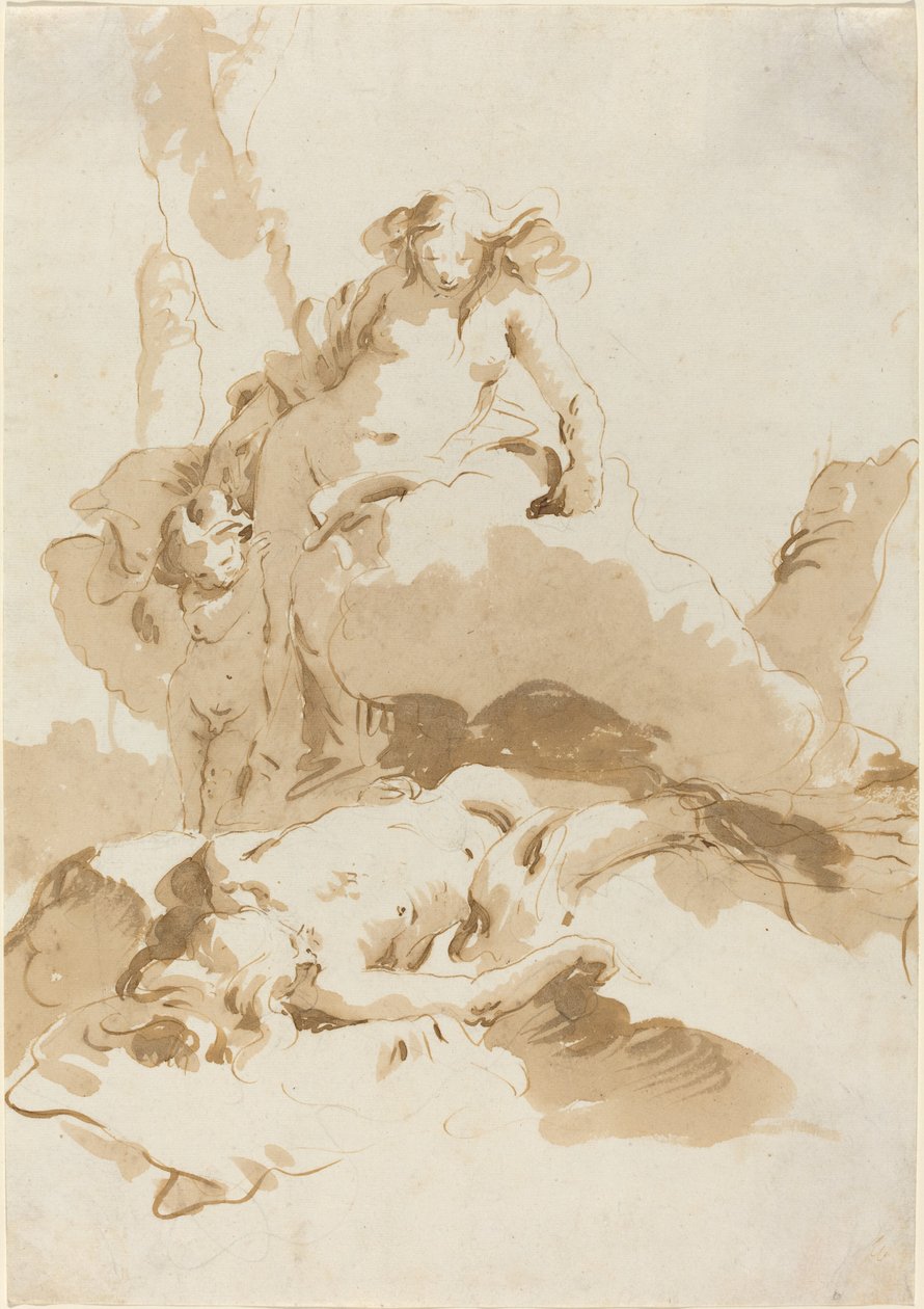 Venus and Cupid Discovering the Body of Adonis by Giovanni Battista Tiepolo