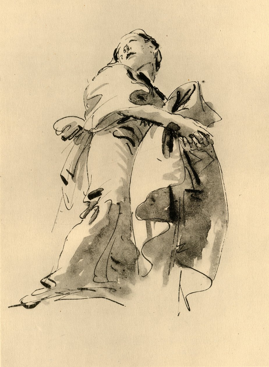 Woman Bending to the Right but Looking Up by Giovanni Battista Tiepolo