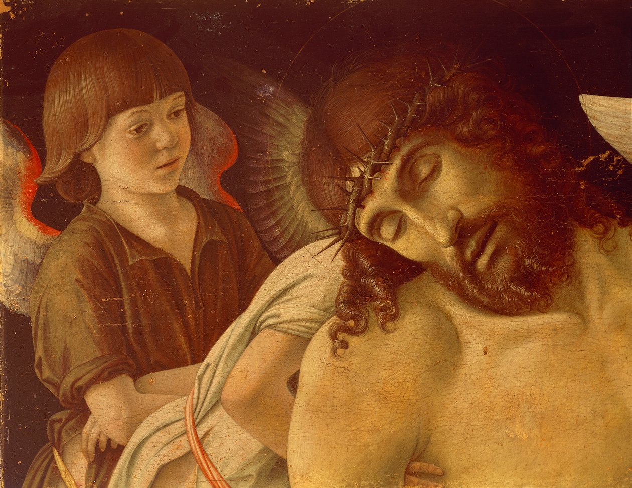 Pieta or Dead Christ Supported by Angels (detail) by Giovanni Bellini