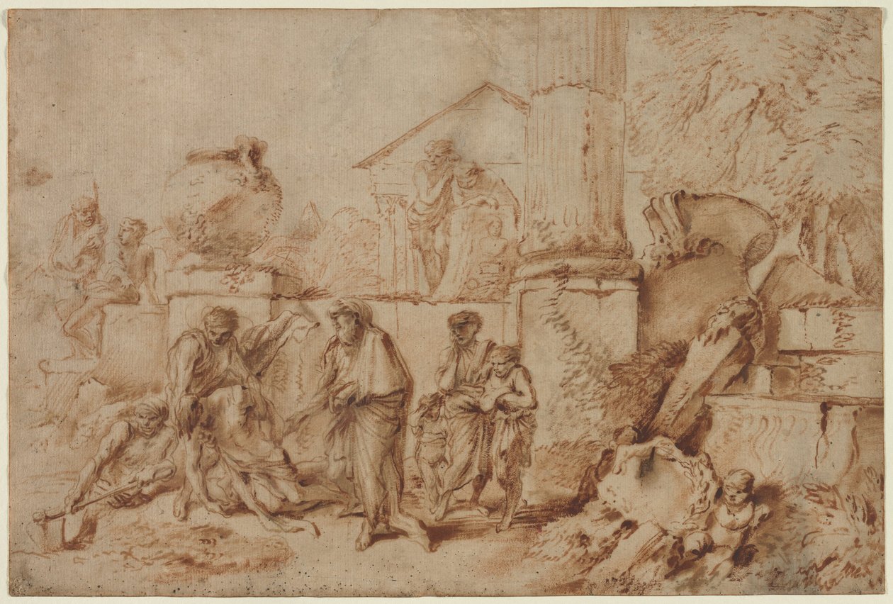 Tobit Burying the Dead by Giovanni Benedetto (1609-64) Castiglione