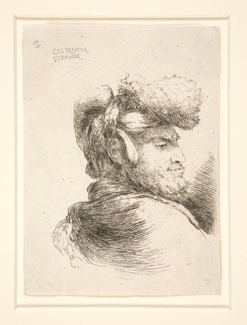 A Man in Profile, turned to right, from the series Les petites tetes by Giovanni Benedetto Castiglione