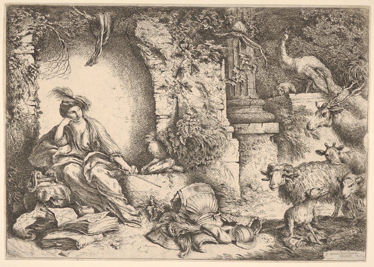 Circe changing the companions of Ulysses into beasts by Giovanni Benedetto Castiglione