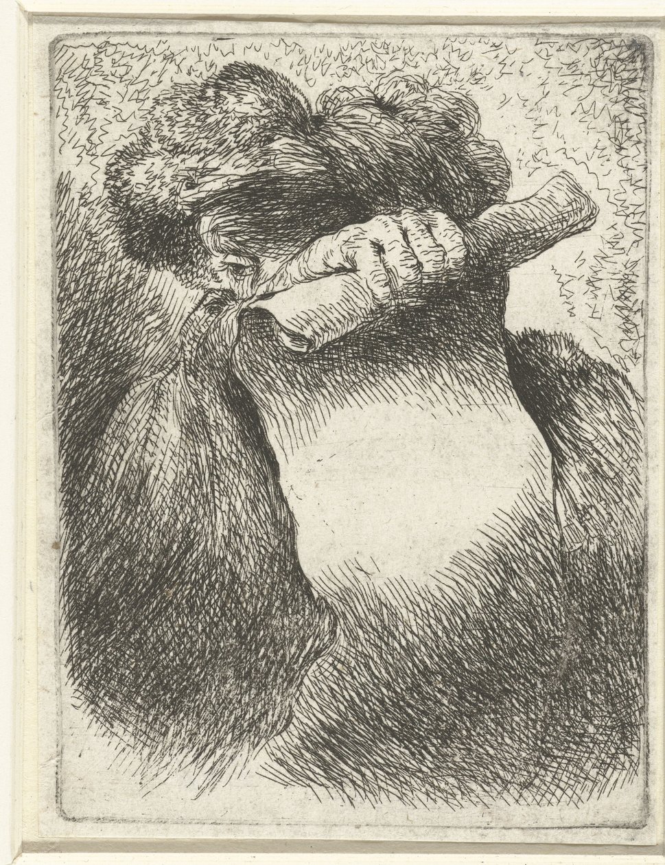 Head of a Man with a Banderole by Giovanni Benedetto Castiglione