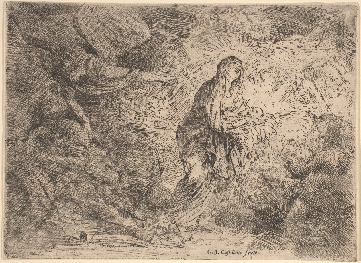 Joseph Awakened by the Angel by Giovanni Benedetto Castiglione