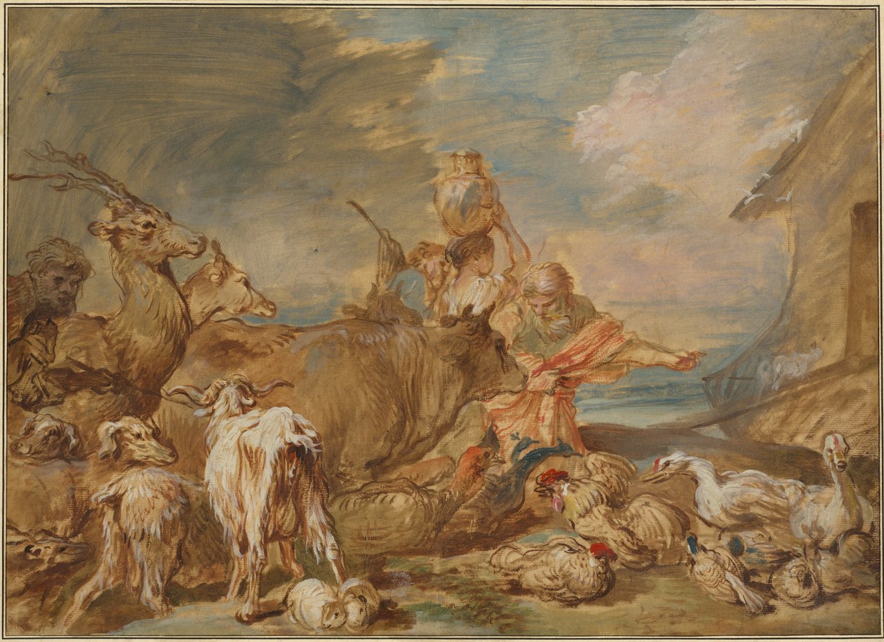 Noah Leading the Animals into the Ark by Giovanni Benedetto Castiglione