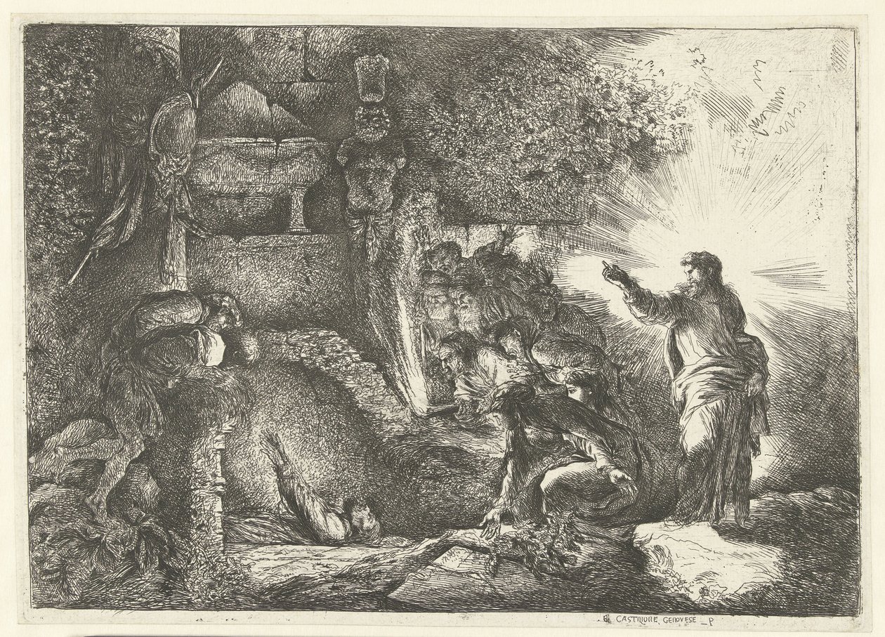 Raising of Lazarus by Giovanni Benedetto Castiglione